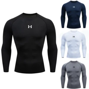 Men Running Compression T-shirt Long sleeves Sport Tees