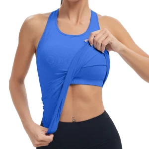 Seamless Women Workout Tank Tops with Built-in Bra