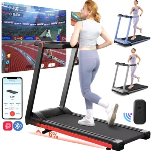 3.5HP Foldable Treadmill 350lbs Adjustable incline