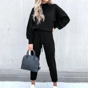 2 Piece Suit Sports  Women's Solid Color Casual Outfits Set