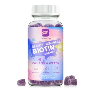Vitamin Biotin Gummies 12,000 mcg for Stronger Hair, Skin & Nails