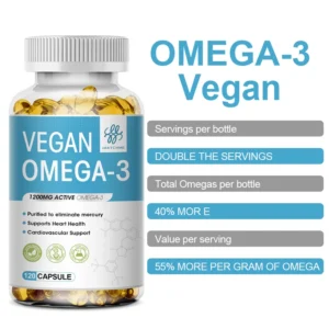 OVEGA-3 Plant-Based Omega-3 DHA & EPA  Brain Eye Heart Health
