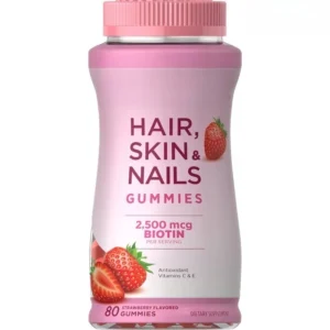 Hair Skin Nails Gummies with Biotin 2500mcg Vitamins A C E